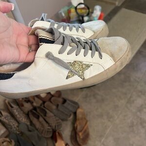 ShuShop White Sneakers with Glitter Star